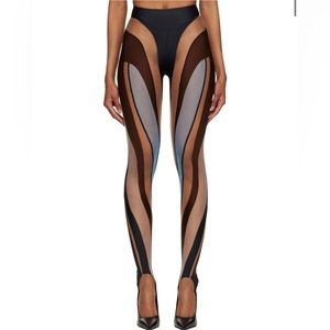 Mugler sheer spiral leggings